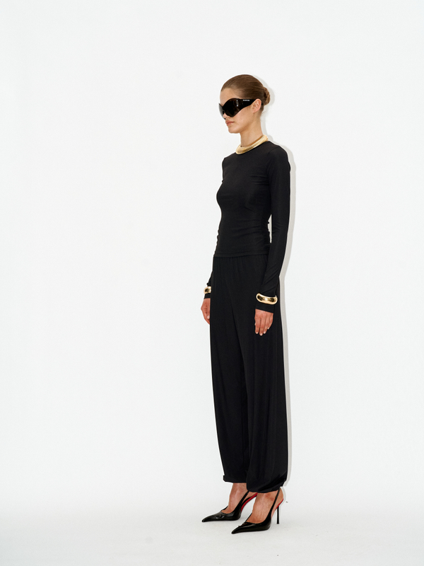 Брюки kyle ribbed black на резинке