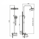 Душевая система ML33-06GR "City Graphite"(смес35К с изл+лейка3поз.+душ.шланг+тропич.душ.) ГРАФИТ