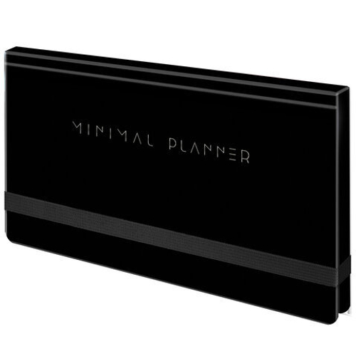 Еженедельник недатированный 17,1*9,3 см 64 л. на резинке БРАУБЕРГ Минимал черный (116309)