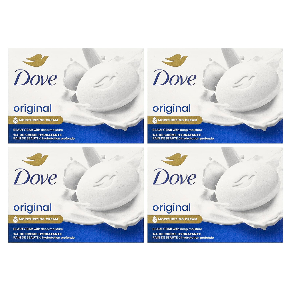 Dove, Мыло Beauty Bar, глубокое увлажнение, белое, 4 шт., По 106 г (3,75 унции)