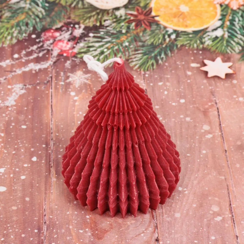 Свеча «Лесная красавица» 11*7 см (120 гр), Красный (упаковка 8*8*14,5см)