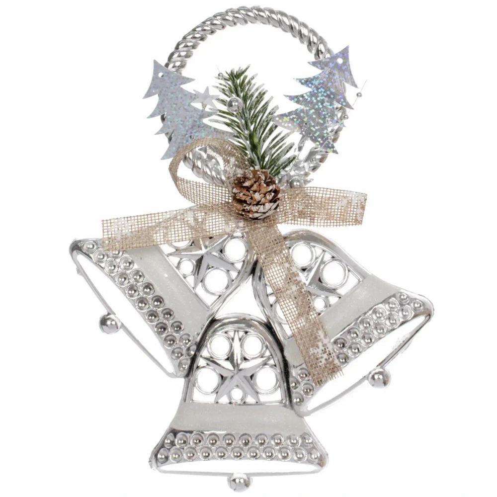 Украшение новогоднее «Лесной звон» 25*30 см, Серебро