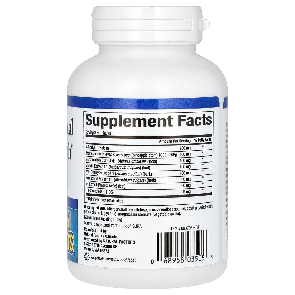 Natural Factors, здоровье легких, бронхов и носа, 90 таблеток