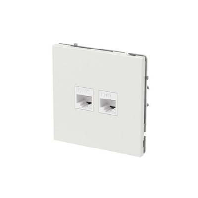 Компьютерная розетка RJ-45 без шторки, кат.5е двойная, KANT, белый песок