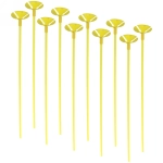Набор палочек для шариков воздушных с держателем, 42 см (10 шт), желтый