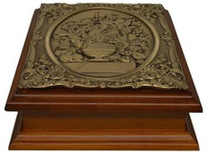 Деревянная ключница настенная "Цветы в вазе" малая