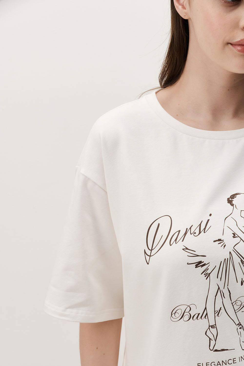 Футболка "Ballet" кремового цвета