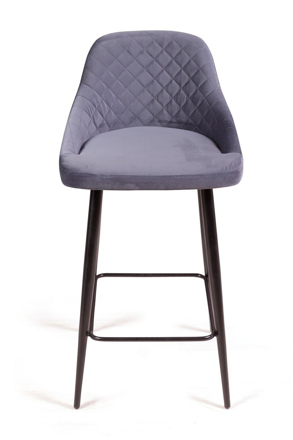 Стул полубарный Douglas ромб, бархат серый 27