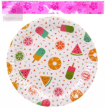 Тарелка бумажная 18 см в наборе 10 шт «Летние сладости»