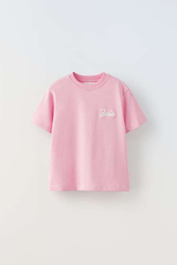 ZARA ФУТБОЛКА С ВЫШИВКОЙ BARBIE™ MATTEL, РОЗОВЫЙ