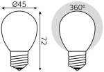 Лампа Gauss LED Filament Шар 9W E27 610 lm 4100K milky 105202209