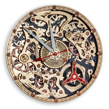 Часы настенные Автоматон Турбийон Черное Золото