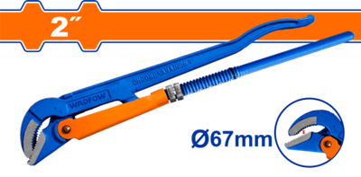 Ключ трубный рычажный 45° 67 мм (10) WADFOW WPW3102