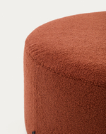Kaeli Пуф для ног со съемным чехлом из терракотового букле Ø 90