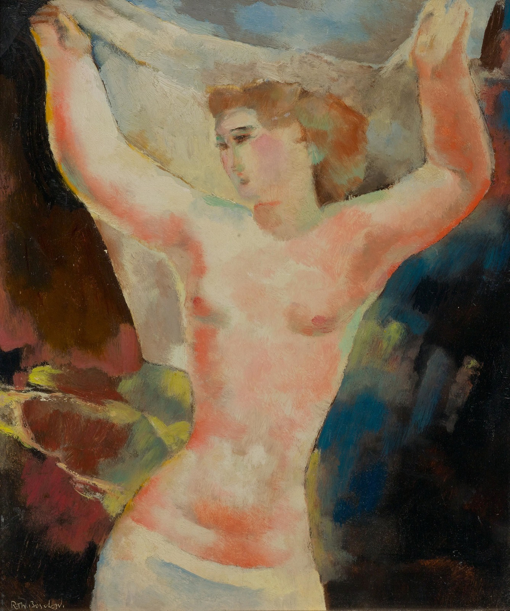 Рудольф-Теофил Босхард. 1928. Обнаженная с поднятыми руками (Nu aux bras leves). 41 x 32.5. Частное собрание.