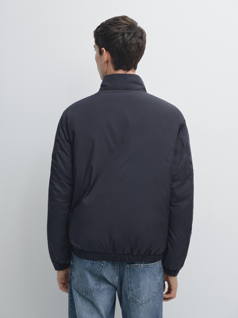 Massimo Dutti Легкая водоотталкивающая стеганая куртка, темно-синий