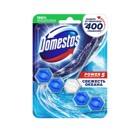 Domestos 55г Power 5 Блок гигиен. д/унитаза Свежесть океана