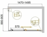 Душевой уголок Cezares Molveno 90х150 Molveno-AH-11-150/90-P-Cr стекло матовое рифленое/профиль хром