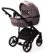 Детская коляска Adamex Bibione 2 в 1 BI-PS21/A (СЕРО-РОЗОВ+СИРЕНЬ ПЕРФ.КОЖА)