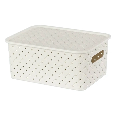 Корзинка Береста 3л. 235х105 мм с крышкой (слоновая кость)