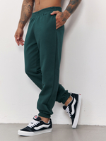 Брюки мусжкие с начесом "jogger fleece" (изумрудный)
