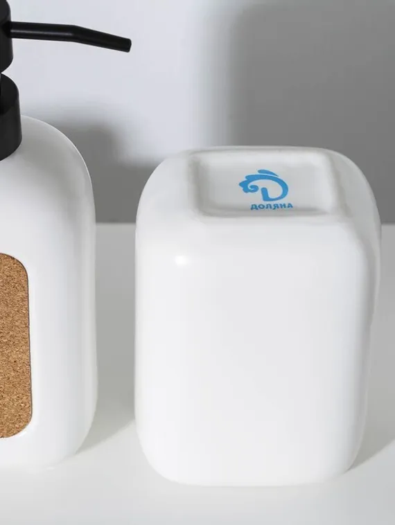 Набор аксессуаров для ванной комнаты Доляна «Лофт», 2 предмета (дозатор для мыла, стакан)