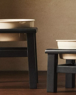 ZARA HOME МИСКА ДЛЯ КОРМА ДЛЯ ДОМАШНИХ ЖИВОТНЫХ С ПОДСТАВКОЙ, ЧЕРНЫЙ