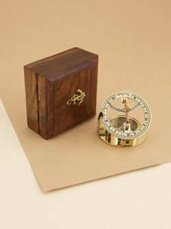 Nautical Морской компас в деревянном футляре