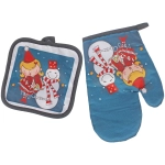 Прихватка в наборе с варежкой «Снеговичок», 17,5*17,5 см и 26*17 см