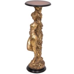 Подставка декоративная Девушка с кувшином Бронза Орех