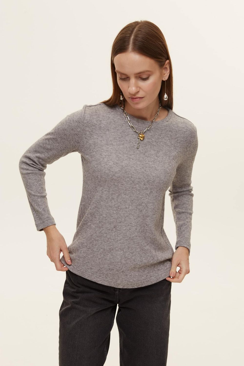 Лонгслив серая вискоза