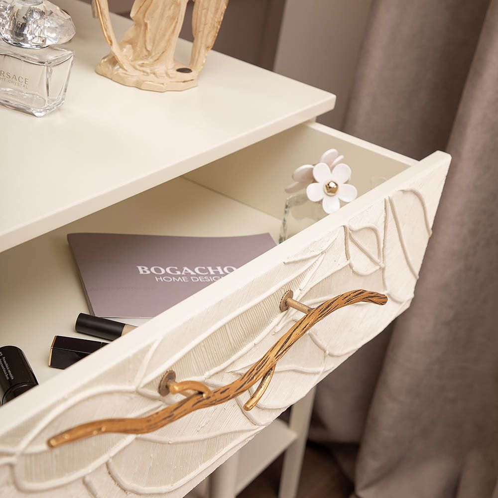 Консоль Арт Колор leaves Классик Голд Кремовый белый