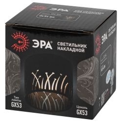 Светильник настенно-потолочный спот ЭРА OL54 BK под лампу GX53 черный IP20
