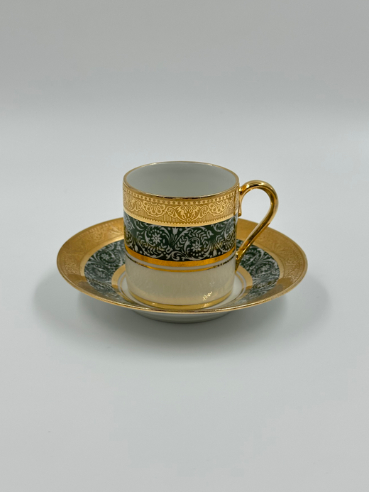 Кофейная пара зелёная Legle, Limoges