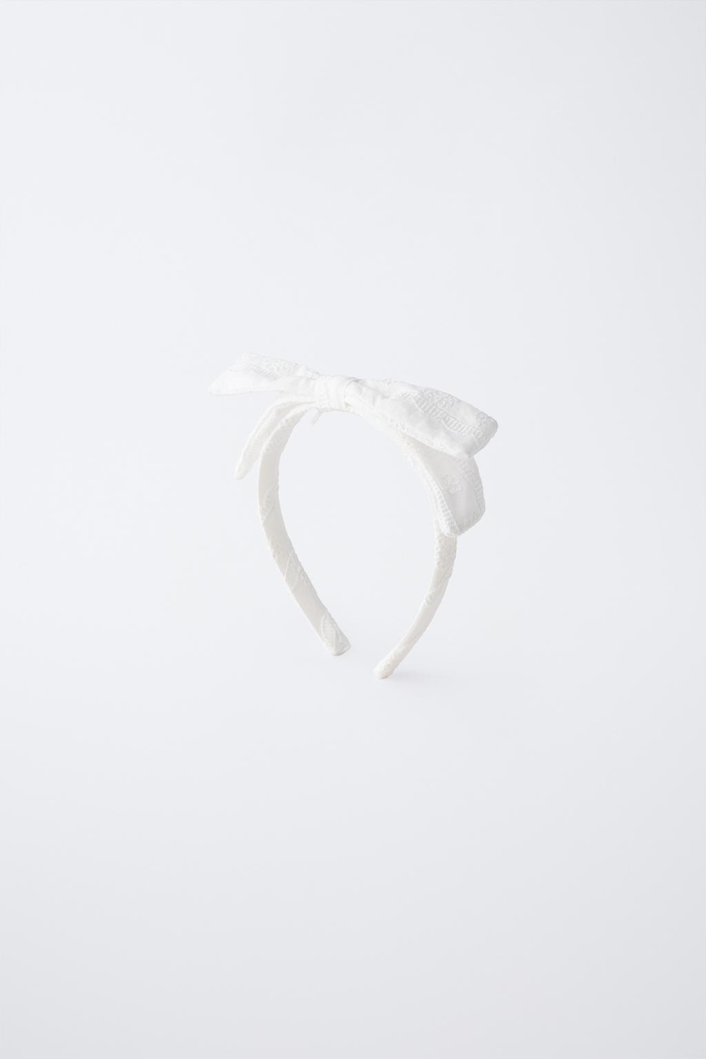 ZARA ОБОДОК С АЖУРНЫМ УЗОРОМ И БАНТОМ, БЕЛЫЙ