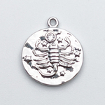 Подвеска Знак Зодиака Скорпион, цвет серебро, фианит, размер 16*14 мм, цена за 1 шт