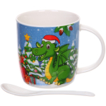 Кружка керамическая 370мл «Дракоша» с ложкой в подарочной коробке