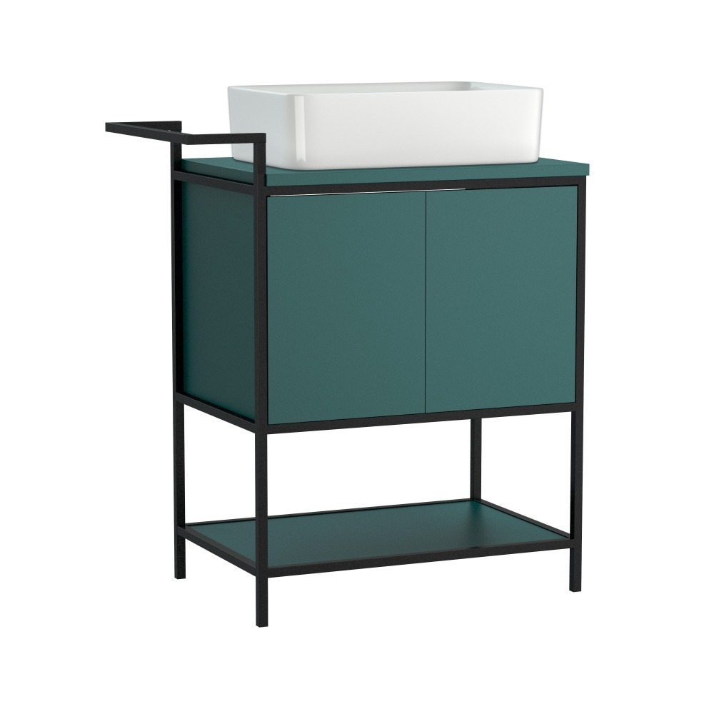 (А63014) Тумба под раковину напольная BOTANIQUE 80 для CREA 50 зелёный