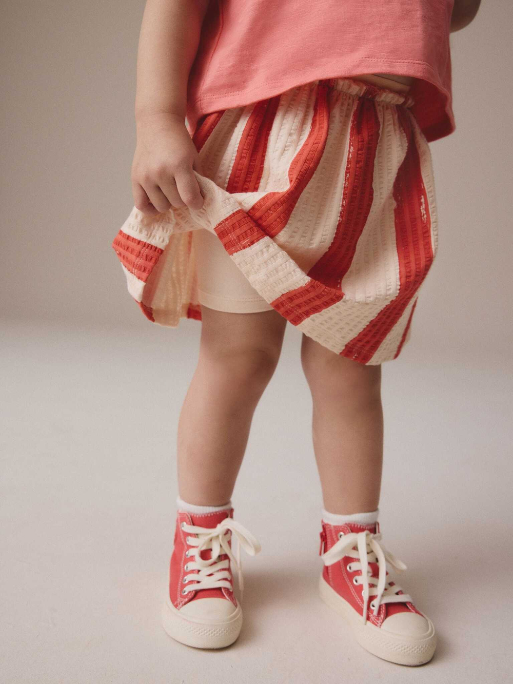 Футболка и юбка для девочки Next E54-798, Бежевый, Розовый