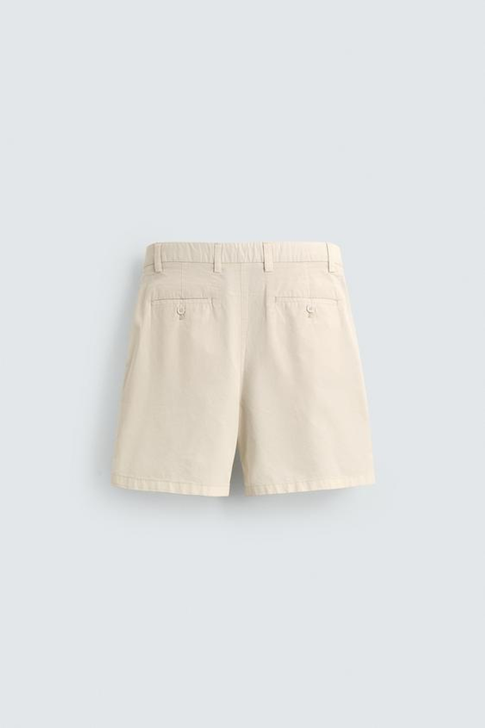 ZARA ШОРТЫ REGULAR FIT СО СКЛАДКАМИ, ЖЕЛТОВАТО-БЕЛЫЙ