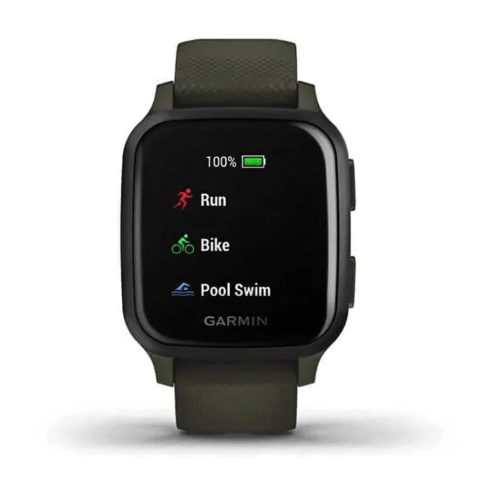 Смарт-часы Garmin Venu Sq Music Edition темно-зеленый с серым алюминиевым безелем 010-02426-13