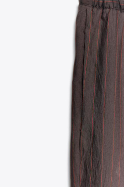 ZARA ПОЛОСАТЫЕ БРЮКИ В ПИЖАМНОМ СТИЛЕ — ZW COLLECTION, ШОКОЛАДНО-КОРИЧНЕВЫЙ