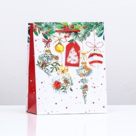 Пакет подарочный "Новогодняя гирляда подарков" 18 х 22,3 х 10 см