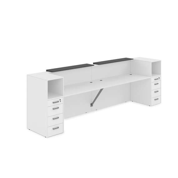 1КРТ-ДС.005 Комплект Ресепшн с фартуком ЛДСП (3632*763*1161) (без подсветки)