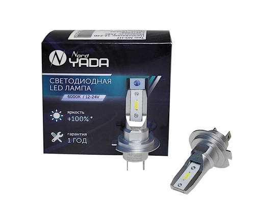 Лампа H7 12-24V LED 25W 1500LM 6000K 2 шт (Nord Yada)