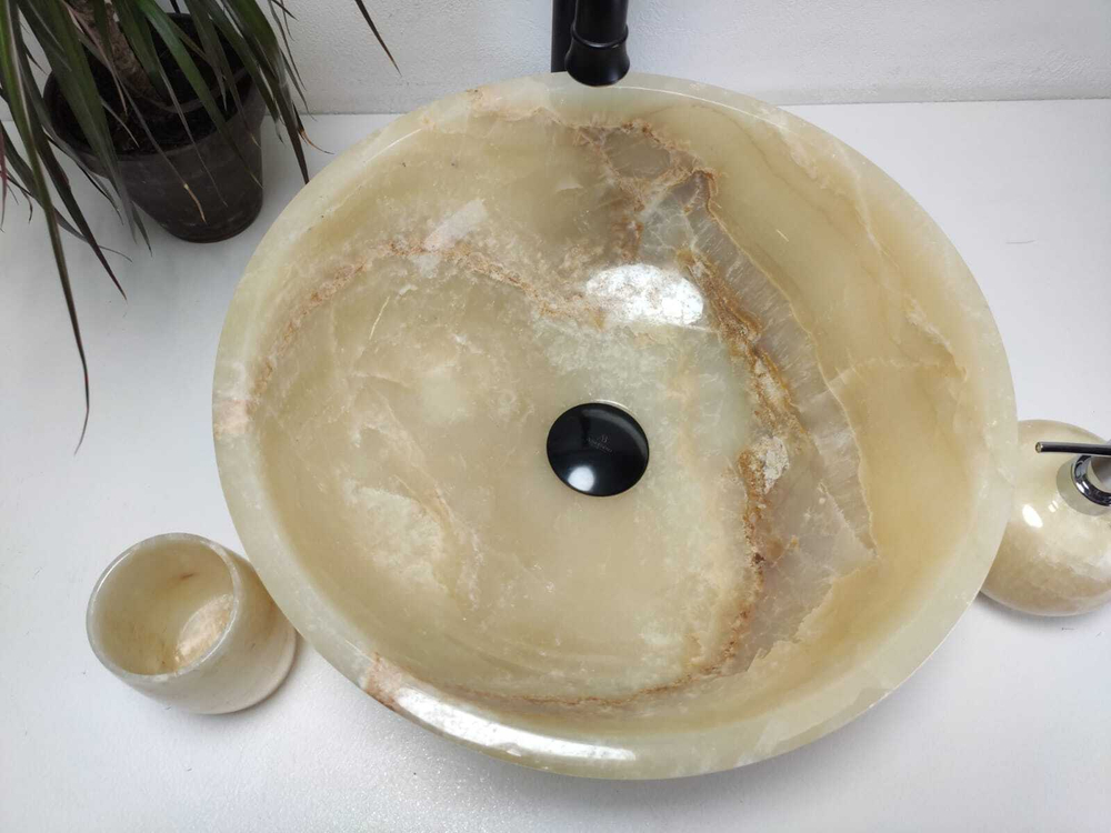 Раковина из оникса Bowl Yellow TinLip BO-61028 40*40*15