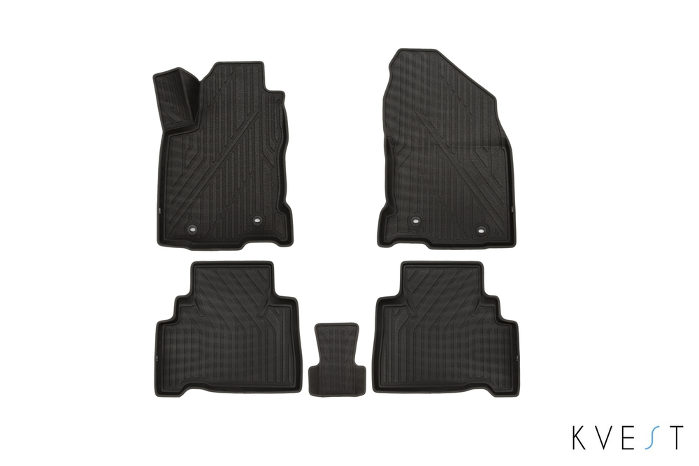 Коврики в салон для LEXUS NX (I, Ir), 2014-2021, 5шт. (полиуретан, черный, серый) в коробе арт.KVESTLEX00003K1