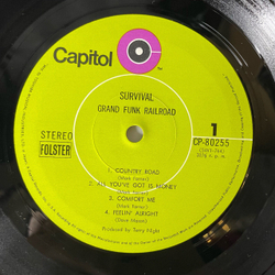 Винтажная виниловая пластинка LP Grand Funk Railroad Survival (Япония 1971) (Без Оби) (3 фото)
