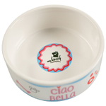 Mr.Kranch миска керамическая для собак, 420 мл, голубая "Чао Белла"