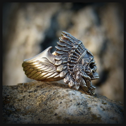 Кольцо мужское "Вождь" бронза , печатка для мужчины